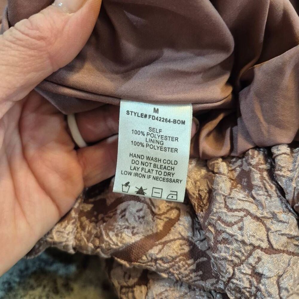 Bohme Women's Mauve Purple Poppies Jacquard Lined Bubble Mini Dress EUC - Picture 11 of 11